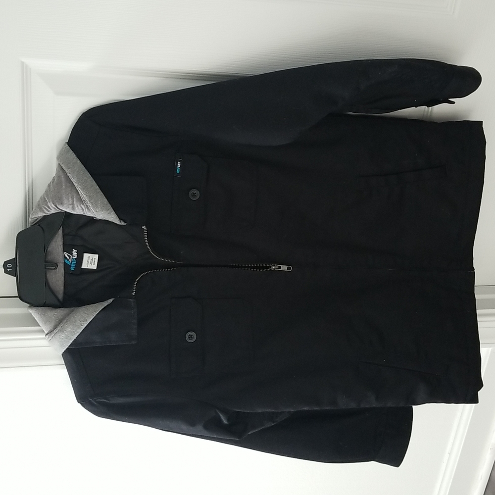 Boys sweatshirt hood, collared coat